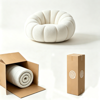 Vente directe d'usine, pouf moderne en sherpa blanc confortable, tabouret de salon, fauteuil de détente pour salon, hôtel, appartement