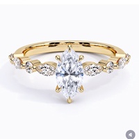 Certifié IGI, Coupe Marquise VVS1, Or massif 10K 14K 18K, Motif floral en chevron, Vente en gros usine (0.5ct/1ct/2ct/3ct/5ct)