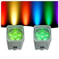 6 projecteurs LED sans fil 6-en-1 DMX à piles 18W avec CRI 90 élevé pour événements de parcs à thème