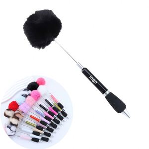 Promotion Custom Logo Cute Girly Heart Furry Plastic Pen DIY for Beaded Pen for Welcome <b>Gifts</b> - Product Image 1