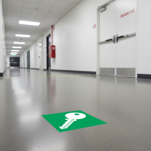 Cartello del pavimento-uscita di emergenza PVC 200x200mm - Product Image 3