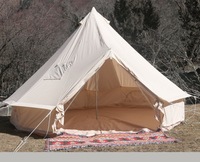 Tente cloche en toile de coton imperméable 4 saisons avec cheminée, tente de glamping de luxe pour camping en plein air et complexe hôtelier