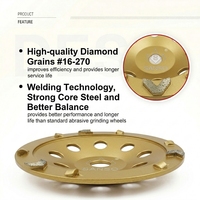 Disque abrasif diamanté PCD personnalisé Sanso OEM, meule à coupelle pour résine, colle époxy, béton, granit