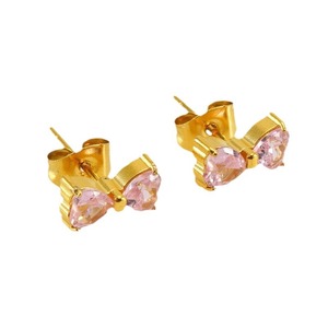 ZOGXIN Stud Earrings 18K Gold Plated Bowknot Shape Multicolor Zircon Women Fashion Jewelry Gift - Product Image 5