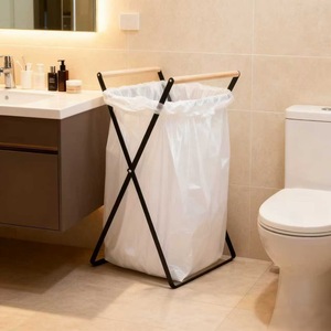 Garbage Bag Holder X-Shaped Foldable Portable <b>Kitchen</b> <b>Storage</b> <b>Rack</b> Black Customizable Color - Product Image 4