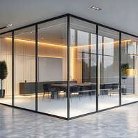 Panneau de séparation acoustique en verre trempé à double isolation pour studio de médias de bureau de luxe, design créatif, réduction du bruit, mur en verre