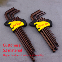 9 pièces fabricant 4 5 6 8 mm outil de réparation de haute qualité pouces sae matériel métrique main personnalisé torx allen clés ensemble de clés hexagonales