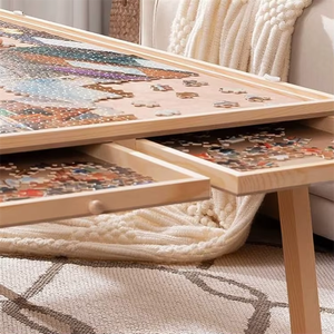 Tavolo Porta Puzzle Pieghevole in Legno Lucidato con 4 Cassetti e Coperchio, Design Multifunzione, Vendita Calda - Product Image 6