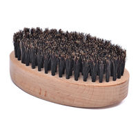 Nouvelle brosse à barbe en bambou en bois personnalisée avec styles de barbe en poils de sanglier naturels pour le toilettage de la barbe des hommes