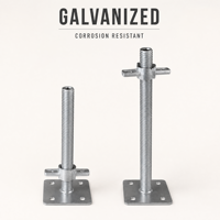 Base de vérin réglable galvanisée pour échafaudage avec écrou à oreilles pour nivellement d'échafaudage Ringlock