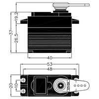 HS-7955TG Actionneur numérique PWM sans noyau à couple élevé avec engrenage en titane (6V) 65g