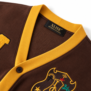 XLISE INTERNATIONAL Iota Phi Theta <b>Cardigan</b> Sweater Custom Greek Fraternity Knitted Acrylic Quick Dry Varsity Chenille - Product Image 6