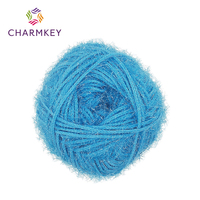 100% Polyester Feather Fancy Yarn Fluffy Sparkly Hand Knitting Crochet Yarn for Shawl Scarf Fashion Garment