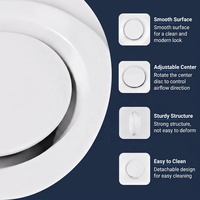 Conduit mural de ventilation moderne et durable Système de climatisation extérieure CVC Vanne à disque réglable pour bouche d'aération en plastique ABS
