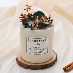 Candele Profumate Ecologiche Cilindriche per Aromaterapia, Senza Fumo, in Vetro <span class=keywords><strong>e</strong></span> Cera, Romantiche Candele a Colonna con Fiori - Product Image 3
