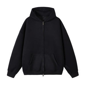 Fabricantes de Sudaderas con Capucha OEM, Sudaderas con Doble Cremallera para Hombre, Sudadera con Forro Polar, Impresión de Logotipo Personalizado, Sudadera Masculina con Relieve - Product Image 1