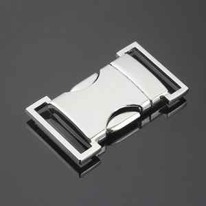 Hebilla de liberación lateral de aleación de zinc, plateada y negra, duradera, para cierres de bolsos - Product Image 2