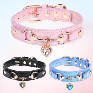 <span class=keywords><strong>Collar</strong></span> de perro cachorro Heart of Ocean, accesorio de cuero PU de tracción fuerte para mascotas, característica acolchada, <span class=keywords><strong>Collar</strong></span> de gato para perros pequeños y medianos - Product Image 4