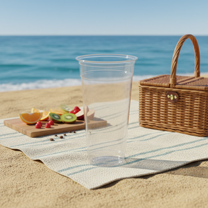 แก้วพลาสติก PP โพลีโพรพิลีน ขนาด 8 กรัม รุ่น Slim and Tall ความจุ 22 ออนซ์ สำหรับเครื่องดื่มเย็น ผลิตในอินโดนีเซีย - Product Image 1