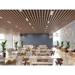 Décoration intérieure Faux déflecteur en aluminium grain de bois Bande de <span class=keywords><strong>plafond</strong></span> Matériau linéaire Carreaux en métal aluminium Plafonds perforés Plafonds - Product Image 3