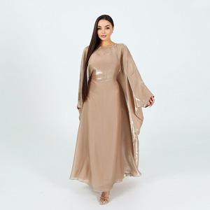 Vestido Kaftan Abaya con Mangas Murciélago Brillantes, Estilo Nuevo, Venta Directa de Fábrica Habib, para Mujeres Musulmanas, Talla Grande, Colección de Verano - Product Image 4