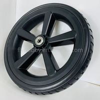 Roue en mousse PU avec moyeu en plastique de 8 pouces, dureté 75-80A, capacité de charge 30-35 kg, pour poussette avec frein
