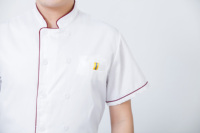 Veste de chef à manches courtes, économique et confortable, uniforme de travail de cuisine, logo personnalisé, boulangerie, pâtisserie, hôtel, personnel de restaurant