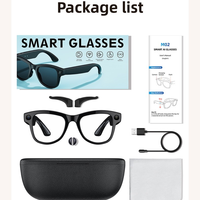 Lunettes Intelligentes à Technologie Noire de 800W Pixels avec Étui Rechargeable, Transmission Wifi, Reconnaissance d'Images et de Vidéos, et Traduction par IA