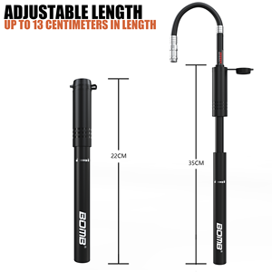 BOMA Adjustable Length Bicycle Pump 22-35CM Aluminum Alloy Portable Tire Inflator for <b>Cycling</b> - Product Image 4