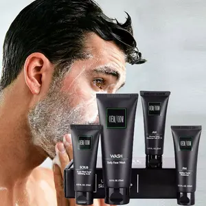 Máscara facial orgânica para clareamento, conjunto de cuidado com a pele masculina anti acne, hidratante, para reparação e clareamento