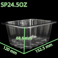 Ventes chaudes - Contenant d'emballage en plastique alimentaire réutilisable de 24,5 oz (750 ml) pour sushis, nouilles, jus, bonbons