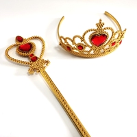 Vente flash Costumes de fée et de princesse Couronne en plastique Baguette magique Ensemble de couronne et de baguette de glace pour enfants