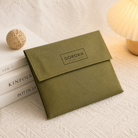Pochette en coton sergé bio réutilisable avec logo personnalisé imprimé pour emballage de vêtements, foulards et oreillers, sac anti-poussière