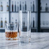 Verre à eau droit Highball, épais, à fond uni, transparent, sans plomb, pour jus, bière, usage domestique et en restaurant, quotidien