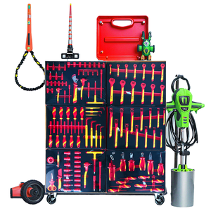 Ensemble d'outils isolés manuels 118 pièces VDE 1000V, comprenant clés à anneau, pinces à bec ouvert et jeu de douilles, avec mallette rigide OEM - Product Image 1