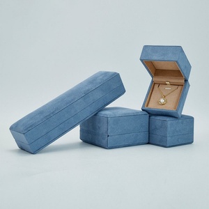 Custom Square & Rectangle Microfiber Satin Lined Jewelry <b>Gift</b> <b>Box</b> for Pendant <b>Earrings</b> Rings Packaging - Product Image 3