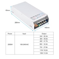 Alimentation industrielle à découpage PFC de haute qualité 2000W 48V 40A à sortie unique, entrée 220VAC