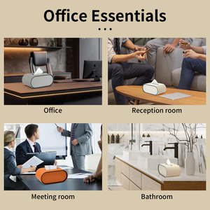 Sang Trọng Mô Hộp PU Da Khăn Ăn Chủ Cho Khách Sạn Văn Phòng Trang Trí Nội Thất Mô Hình Bầu Dục Hộp Bán Buôn Tùy Chỉnh - Product Image 5