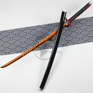 Schwarz Orange Flame Blade Tsugikuni Yoriichi Anime Requisiten Holz spielzeug Schwerter für Party Cosplay - Product Image 3