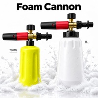 Canon à mousse de neige anti-fuite en aluminium pour fournisseur en gros, avec bouteille HDPE de 1L et cœur en laiton, équipement de lavage automobile haut de gamme