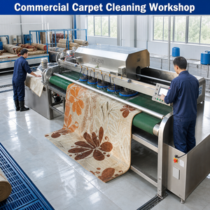 CRF-4200 Industrial Carpet Washing <b>Machine</b> Conveyor Belt Rug Cleaning <b>Machine</b> with 4 Disc Brushes and 2-<b>Row</b> Rinsing System - Product Image 5