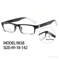 Lunettes optiques en PC, monture large, style polyvalent, supportant les verres de prescription, 9838