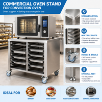 Chariot de service en acier inoxydable sur mesure avec roulettes et étagère pour plateaux de cuisson, idéal pour hôtels, restaurants, boulangeries et services de traiteur