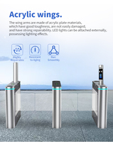 Portillon pivotant de contrôle d'accès ODM entièrement automatique bidirectionnel en acier inoxydable 304 pour bureau/salle de sport