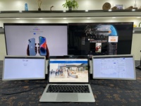 Moniteur Portable Triple 12 pouces double 1920 x 1080px lcd pour multi-affichage, Etc, double écran pour ordinateur Portable, prix de gros d'usine