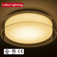 Listé UL Hilton Homewood Suites Opal Milk Acrylique Abat-jour en verre transparent Plafonnier LED intégré pour hôtel Chambre à coucher Salle de bain