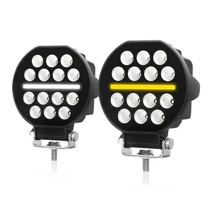 Luz de condução LED redonda super brilhante de alta potência para caminhões Offroad, luz de trabalho LED para carros de 4x4 5 polegadas