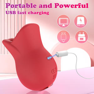Vibrator silikon 10 mode tahan air, isi ulang USB, mulut besar, pengisap lidah, vibrator klitoris wanita, pengisap puting, masturbasi - Product Image 3