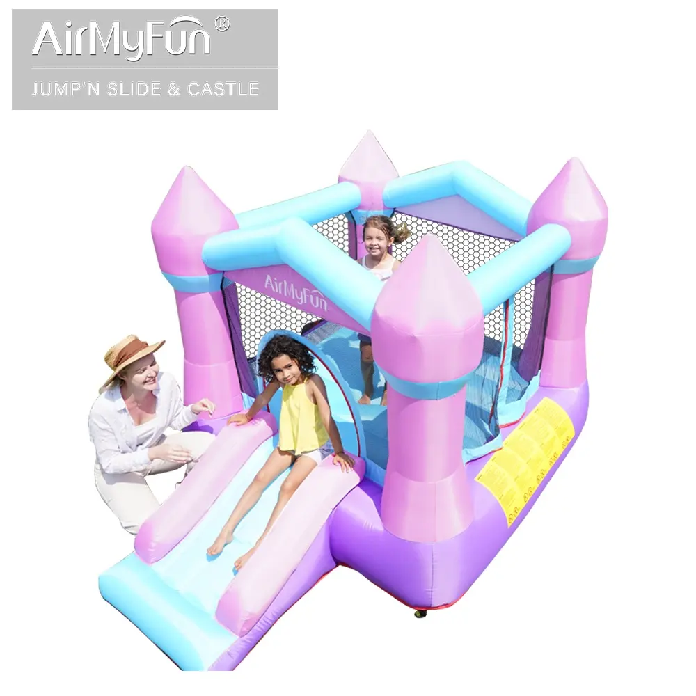 AirMyFun çocuk küçük ev kullanımı kapalı sıçrama ev Jumper şişme kale Blower ile açık parti için