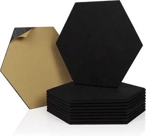 Nhà máy cung cấp treo hình lục giác cảm thấy bảng thông báo gạch ốp tường cho văn phòng và nhà sử dụng thiết kế hiện đại có khung - Product Image 1